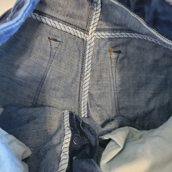 Free People Button Fly Raw Hem Short in Blue Sz 25 - Picture 5 of 9